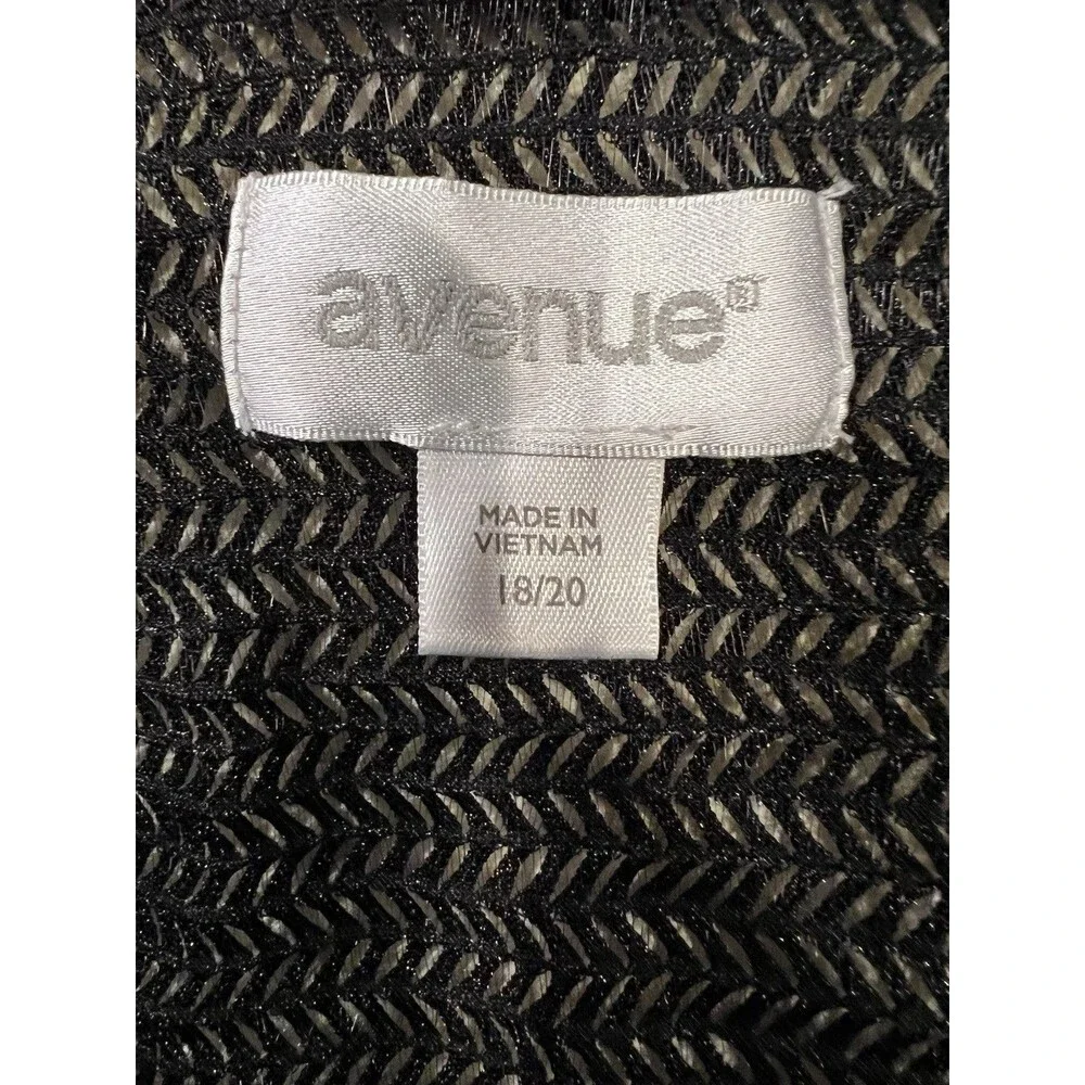 Avenue Open Knit Black Sweater Cardigan Plus Size 18/20 - Picture 5 of 7
